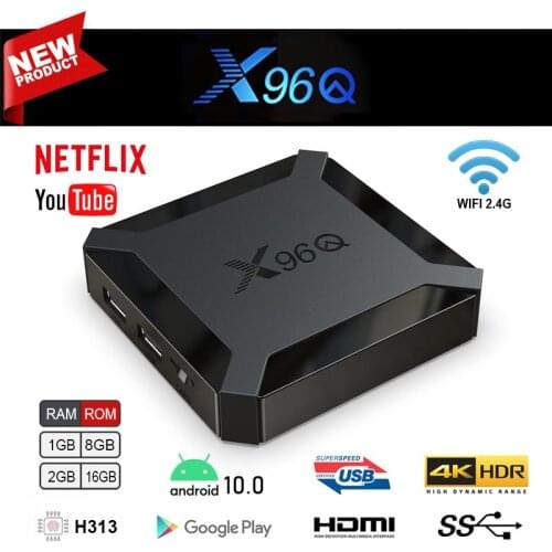 X96Q Pro Android 10.0 Smart TV Box 2.4G Wifi H313 Quad Core 1G 8G 2GB 16GB 1080P Media Player X96 Q 4K Smart Set Top Box