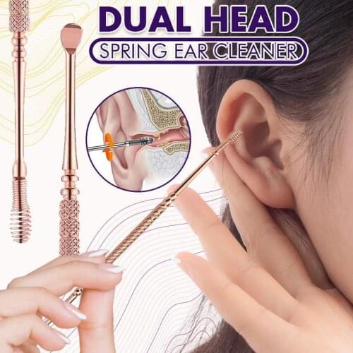 Dual Head Spring Ear Cleaner 3 Pack Stainless Steel Ear Cleaning Tool Ear Wax Removal Tool for Kids and Adults DropshipHousehold