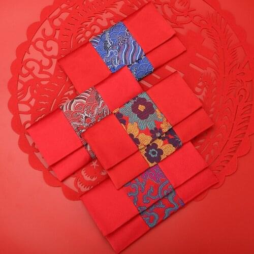 Embroidery Floral Chinese Style Sun Flowers Decorate Traditional Wedding/New Year Lucky Red Envelope/Money Pockets 2pcs/lot