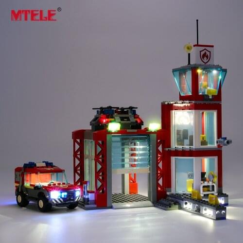 MTELE Brand LED Light Up Kit For City Series Fire Station Compatile With 60215 (NOT Include The Model)