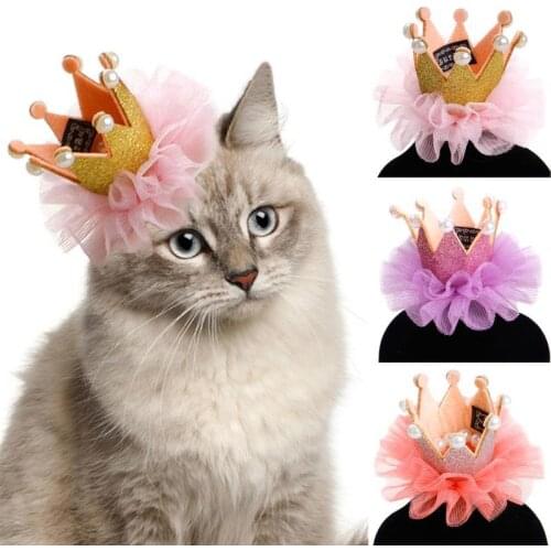 1pc Pet Hair Clip Lace Princess Crown Dog Cat Wedding Birthday Party Dress Up Pet Hair Accessories Pet Supplies