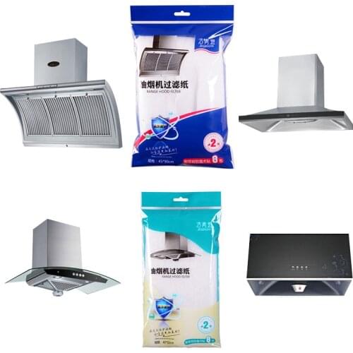 2 Pcs Home Range Hood Anti-Oil Filter Oil Stickers Oil Absorption Paper Fume Paper hood oil filter Kitchen Filter tools