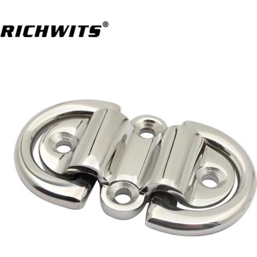 2 pieces 0.234 inch 6 mm mirror polish 316 stainless steel marine hardware boat folding pad eye