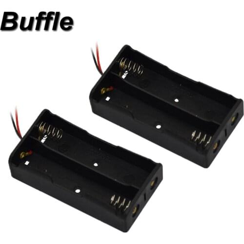 2x Buffle 2-slot 7.4V 18650 Battery Charging Box Plastic Storage Holder Boxes Case Clip Line Length With 150mm Wire Leads