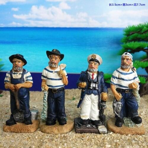 4pcs Captain sailor chief officer navy old captain crew character sand crafts