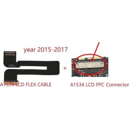 5sets(10pcs) New For MacBook 12” A1534 year 2015-2017 LCD Screen LVD Flex Cable Ribbon + LCD FPC connector socket plug
