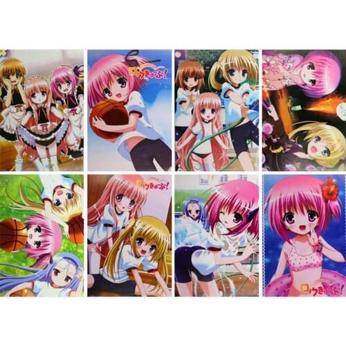 8 pcs/lot Anime Ro-Kyu-Bu! Embossed posters Toy Minato Tomoka Misawa Maho Poster Nagatsuka Saki sticker for gifts Size 42x29CM