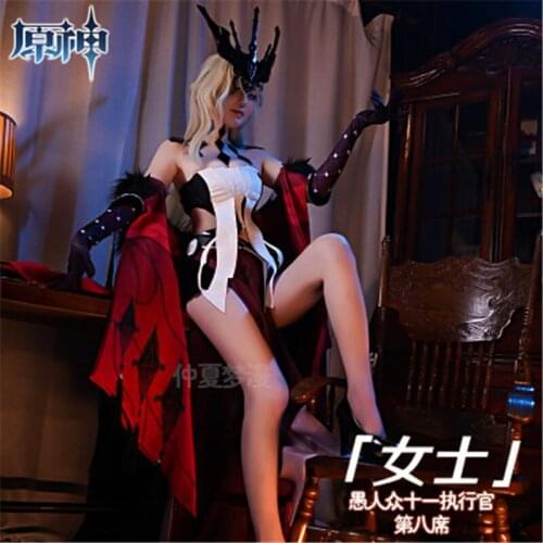 Anime Game Genshin Impact COSPLAY, The Eighth Seat Of Fatui, Lady, La Signora. In Stock, Can Be Customized