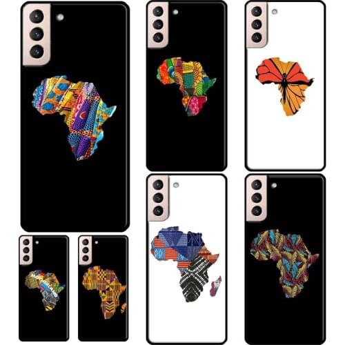 Map of Africa African Fabrics Soft Case For Samsung Galaxy S21 S20 FE Note 20 Ultra Note 10 S8 S9 S10 Plus Phone Cover