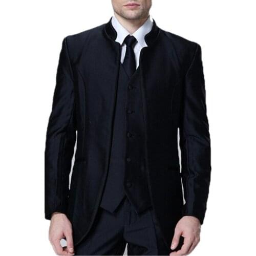 Black Customize Made Mans Suits For Wedding Blazer Party Suit Dinner Suit Groom Wear Best Man Wear 3Piece Suit(Jacket+Pant+Vest)