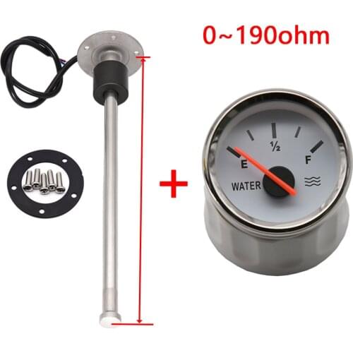 52mm Water Level Gauge + Water Level Sensors Digital Waterproof Fit Marine Boat Yacht Car 100MM 200MM 300MM 400MM 500MM 600MM