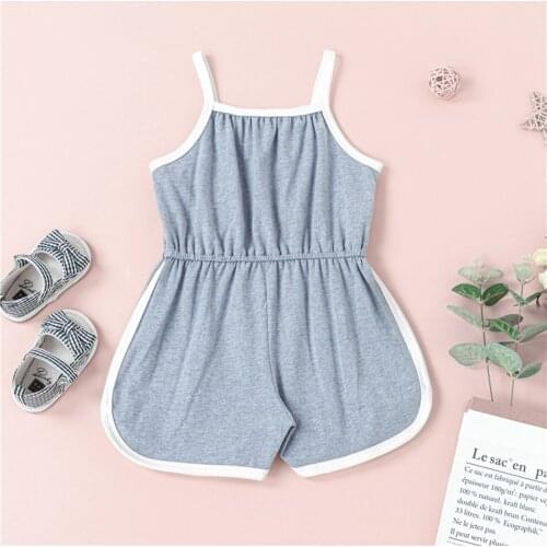 1-4 Years Baby Girl Clothing Jumpsuit Children Solid Color Suspender Jumpsuit Kids Girls Fashion Clothes Childrens Clothing