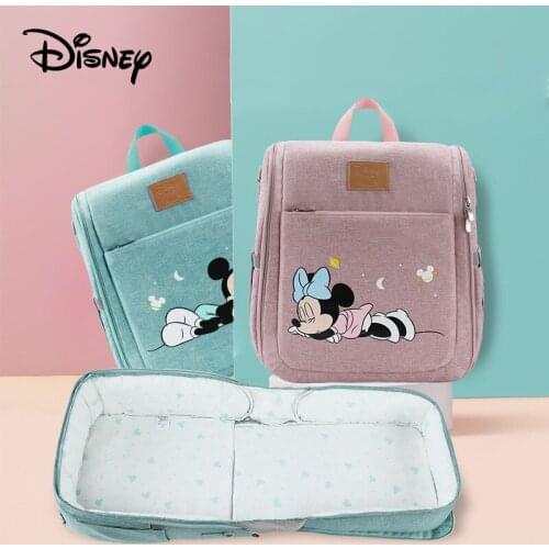 Disney Large Capacity Diaper Bag Backpack Multifunctional Baby Bed Bags Give Mosquito Net Maternity Nursing Handbag Stroller Bag