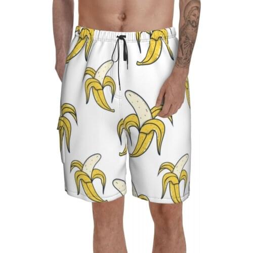 Banana Board Shorts Swimming Trunks Polyester Men Beach Funny Swim Trunks