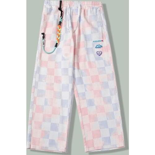 EOENKKY Men's Checked Trousers