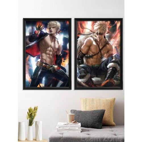 Sexy Nude Anime Art Silk Poster Izuku Midoriya Katsuki Cartoon Bakugou Dabi My Hero Academia Prints Picture Home Custom Bedroom