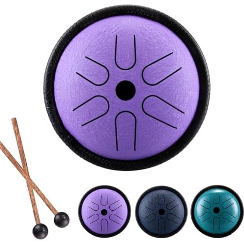 5.5 inch Pocket Drum Ethereal Drum Steel Tongue Hand Drumming Leisure Travel C5 Debugging Percussion Instrument With Drumsticks