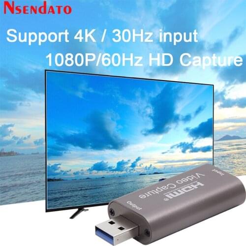 4K USB 3.0 Video Audio Capture Card HDMI To USB3.0 Mini Acquisition Card Live Streaming for Plate Camera Switch Game Recording