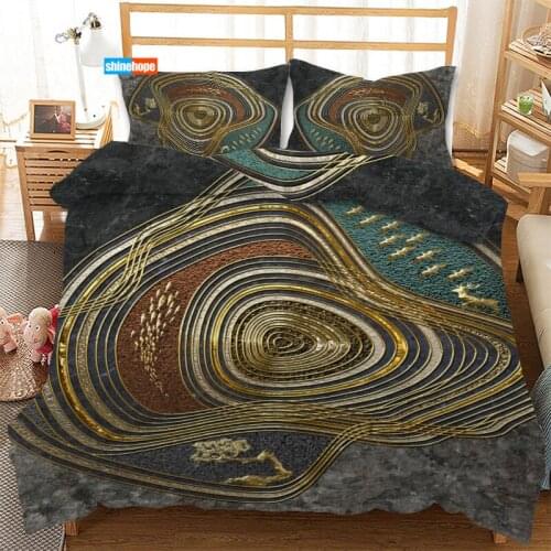 3 Pcs Luxury Duvet Cover Set Fashion Annual Ring Bedding Sets Comforter Duvet Cover Pillowcase Home Textiles