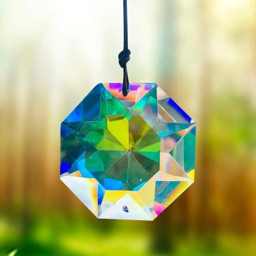 Colorful Crystal Pendant Multi-faceted Prism Creative Design Crystal Lamp Hanging Home Decoration Ornaments Wedding Pendant