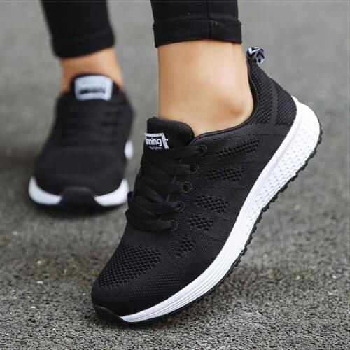 Summer Mesh Sports Woman Light Sneakers Womens Sport Shoes Female Running Sneakers Black Walking Ladies Scarpe Donna GME-1887
