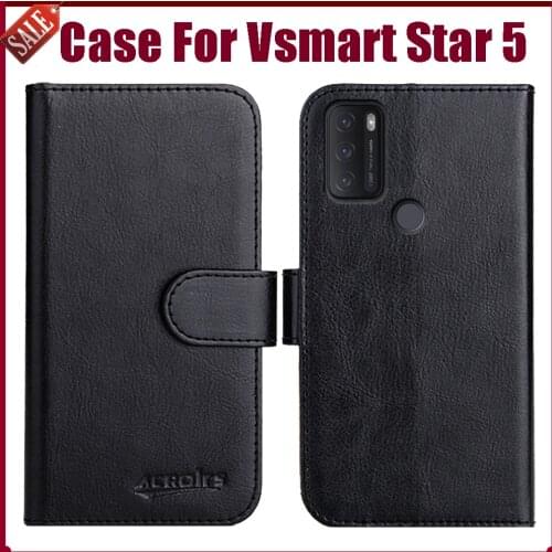 Hot! Vsmart Star 5 Case 6.53" Fashion 6 Colors Flip Soft Leather Wallet Protective Cover For Vsmart Star 5 Case Phone Bag