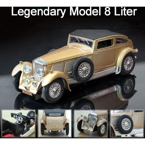 1/28 Alloy Diecast Classic Car Model BENTLE 8 Liter Toy SUV With Light Sound Home Decoration Adult Collections Children Gifts