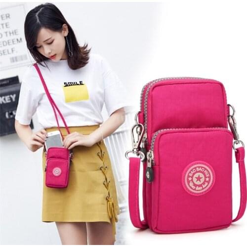 Nimi fashion womens messenger shoulder bag nylon mobile phone bag ladies high quality clutch bag 2021 new