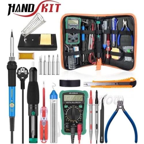 Electric Soldering Iron Welding Assembly 220v/110v60w Welding Holder Kit with Multimeter Welding Tool Package