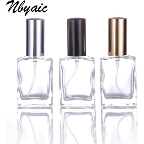 Nbyaic 1pcs portable 30ml Quartet glass transparent perfume bottle bottling water spray bottle perfume glass empty bottle