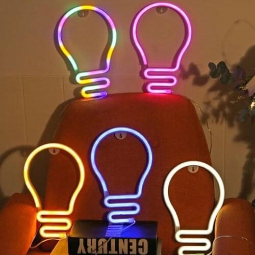 Light bulb Led Neon Light Colorful Neon Sign for Room Home Party Wedding Decoration Xmas Gift Neon Lamp