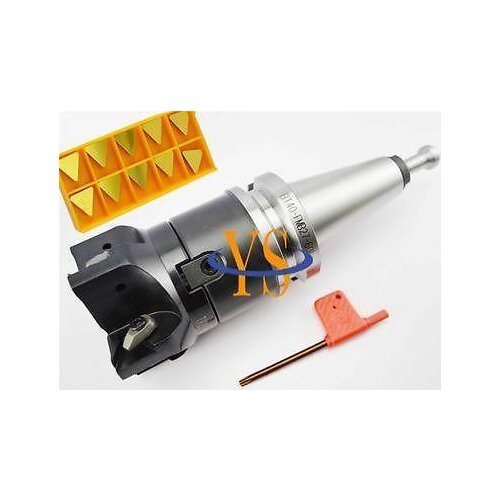 New BT40 M16 FMB27 60L + face end mill TP22-80-27-4T +10pcs Triangle TPKN2204 carbide insert CNC Mill