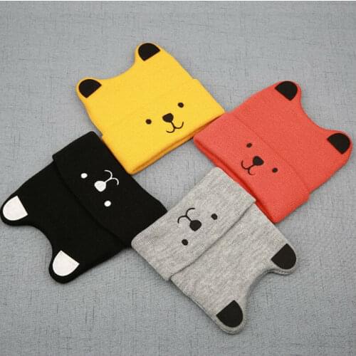 FOCUSNORM Autumn Winter Hat Bear Cartoon Hat For Child Baby Girl Toddler Boy Cute Warm Beanie Adorable Hat Cap Accessories