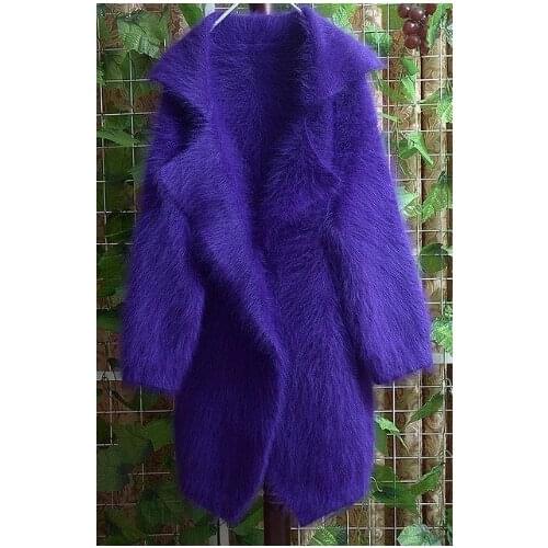 Autumn and winter women thickening mink velvet long sweater outerwear design long overcoat cardigan turn-down collar wholesale S