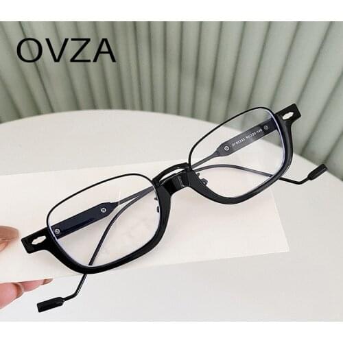 OVZA 2021 New Steampunk Glasses Mens Brand Designed Eyeglasses Women Cool Style Rectangle Spectacle Frame High Quality S7050
