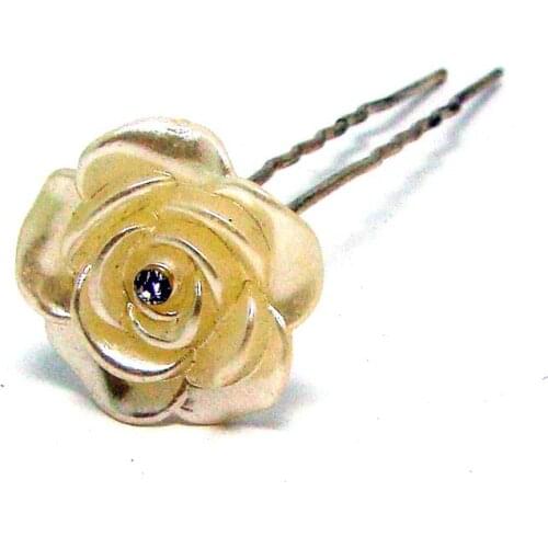 Crystal 18mm resin rose flower charm designer 65mm hair fork fashion wedding ornament jewelry accessories 30Pcs x