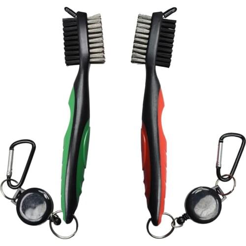 Golf Club Brush Groove Cleaner Dual Sided Nylon&Steel Golf Putter Wedge Ball Groove Cleaner Kit Cleaning Tool Golf Accessorie
