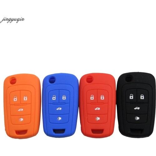Jingyuqin 4 Buttons Silicone Remote Car Key Case Cover For Chevrolet Equinox Camaro AVEO Impala