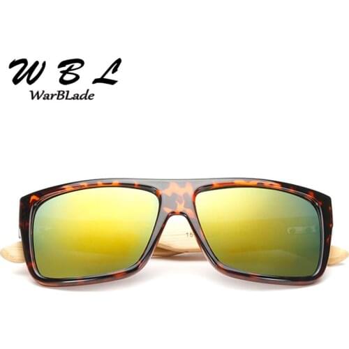 WarBLade 2018 Square Bamboo Sunglasses Men Natural Wooden Sun Glasses Outdoor Fishing Driving Sport Goggles Bambu Oculos