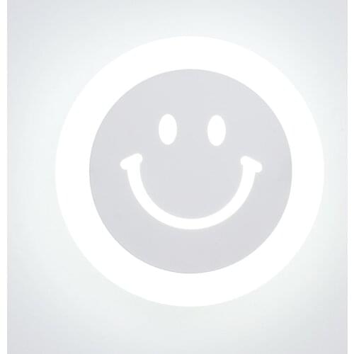 Modern led acrylic simple bedside living room corridor hallway aisle staircase warm smiling face wall lamp