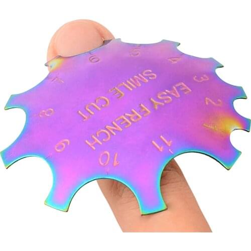 1Pc Rainbow Easy French Tip Smile Line Edge Cutter Stencil Trimmer Manicure Nail Art Styling Tool
