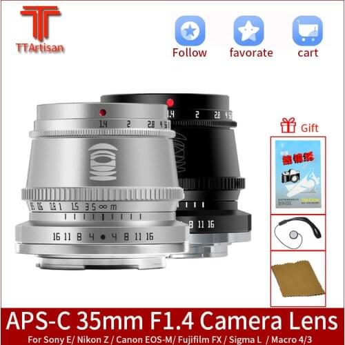 TTArtisan 35mm F/1.4 APS-C Manual Focus Camera Lens for Canon EF-M Sony E Mount Fujifilm X M4/3 MFT Leica L SIGMA Nikon Z Camera