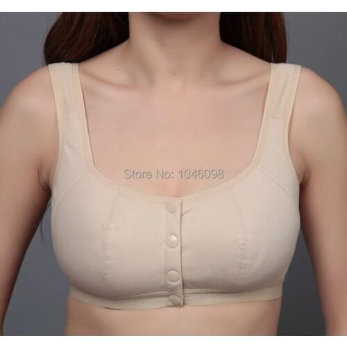 Plus size bra 36 38 40 42 44 B C D cup bra Wireless cotton bra for women push up vest maternity nursing button front bra C3-5