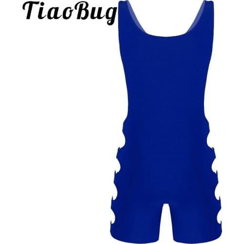 Lingerie Hollow Out Bodysuit Mens Gymnastic Exercise Cycling Solid Color Leotard Slim Fit Jumpsuit Sleeveless Workout Fitness