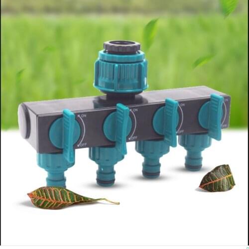 1/2"-3/4"-1" Hose Splitters Irrigation Adapter 4-way Water Hose Connectors European standard Female Thread Tap Connectors 1 Pc