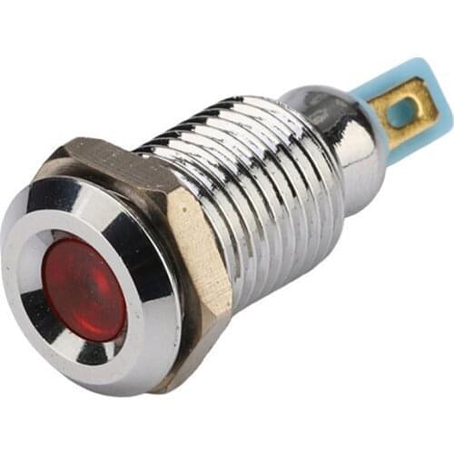1pcs 10mm 6V 12V 24V 220vConcave head LED Metal Indicator light 10mm waterproof Signal lamp red yellow blue green white