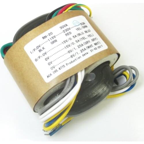 1PC 30VA 30W 15V *2 + 6V *2 R-Core Transformer for preamp DAC amp diy