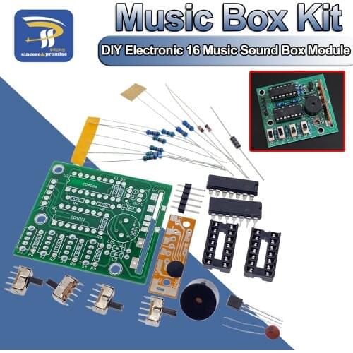 16 Music Sound Box BOX-16 Board 16-Tone Electronic Module DIY Kit Parts Components Soldering Practice Learning Kits for Arduino