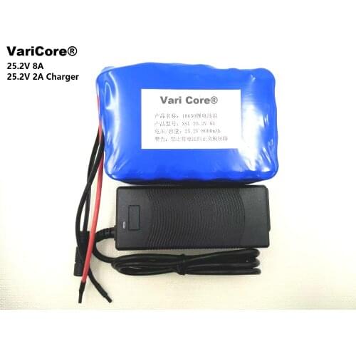 24v 8ah 6S of lithium battery 25.2V 8000mah electric vehicle battery moped Rechargeable Lithium battery pack+1A charger