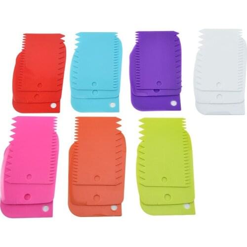 3PCS/Set Hot Sale High Quality Multifunctional Irregular Teeth Edge DIY Cream Smooth Scraper Dough Scraper Set Cake Mold Tools